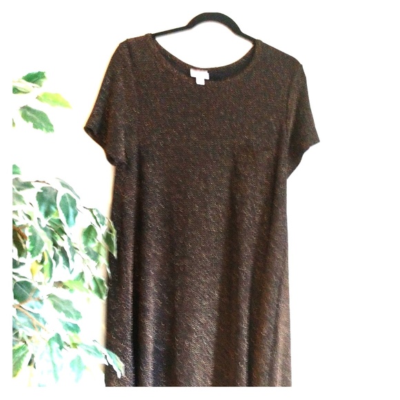 LuLaRoe Dresses & Skirts - LuLaRoe Carly Gold glitter NWT size S